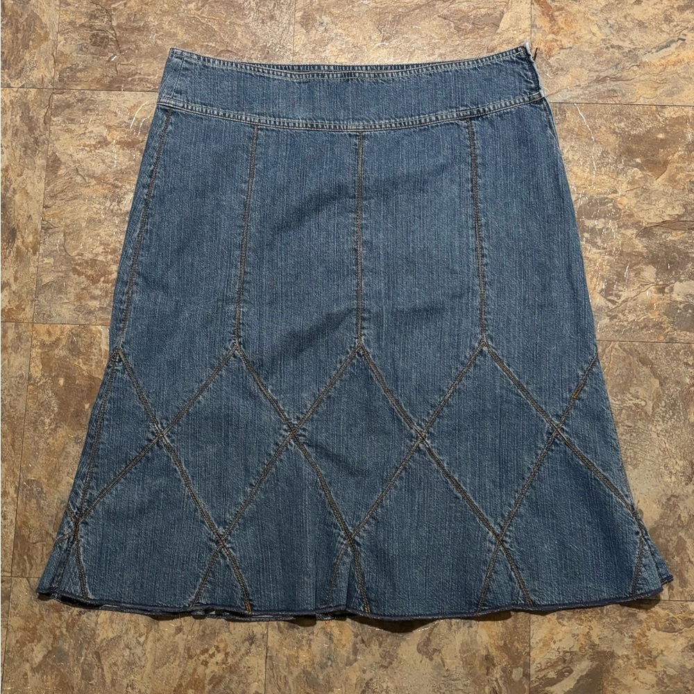 A-line DKNY Skirt with Stitching Detail.